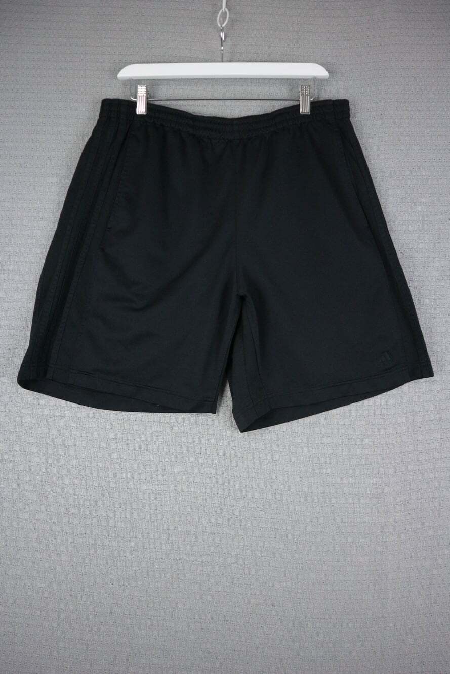 Adidas Vintage All Black Shorts Mens Large Activewear